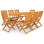 VIDAXL Ensemble a manger de jardin pliable 9 pcs bois d'acacia solide