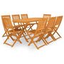 Voir la diapositive 1 : VIDAXL Ensemble a manger de jardin pliable 9 pcs bois d'acacia solide