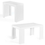 Voir la diapositive 1 : ID MARKET Table console extensible ORLANDO 6 personnes 140 cm bois blanc