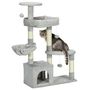 Voir la diapositive 4 : PAWHUT Arbre à chat griffoirs sisal naturel niche plateformes panier hamac jeux boules suspendues peluche gris
