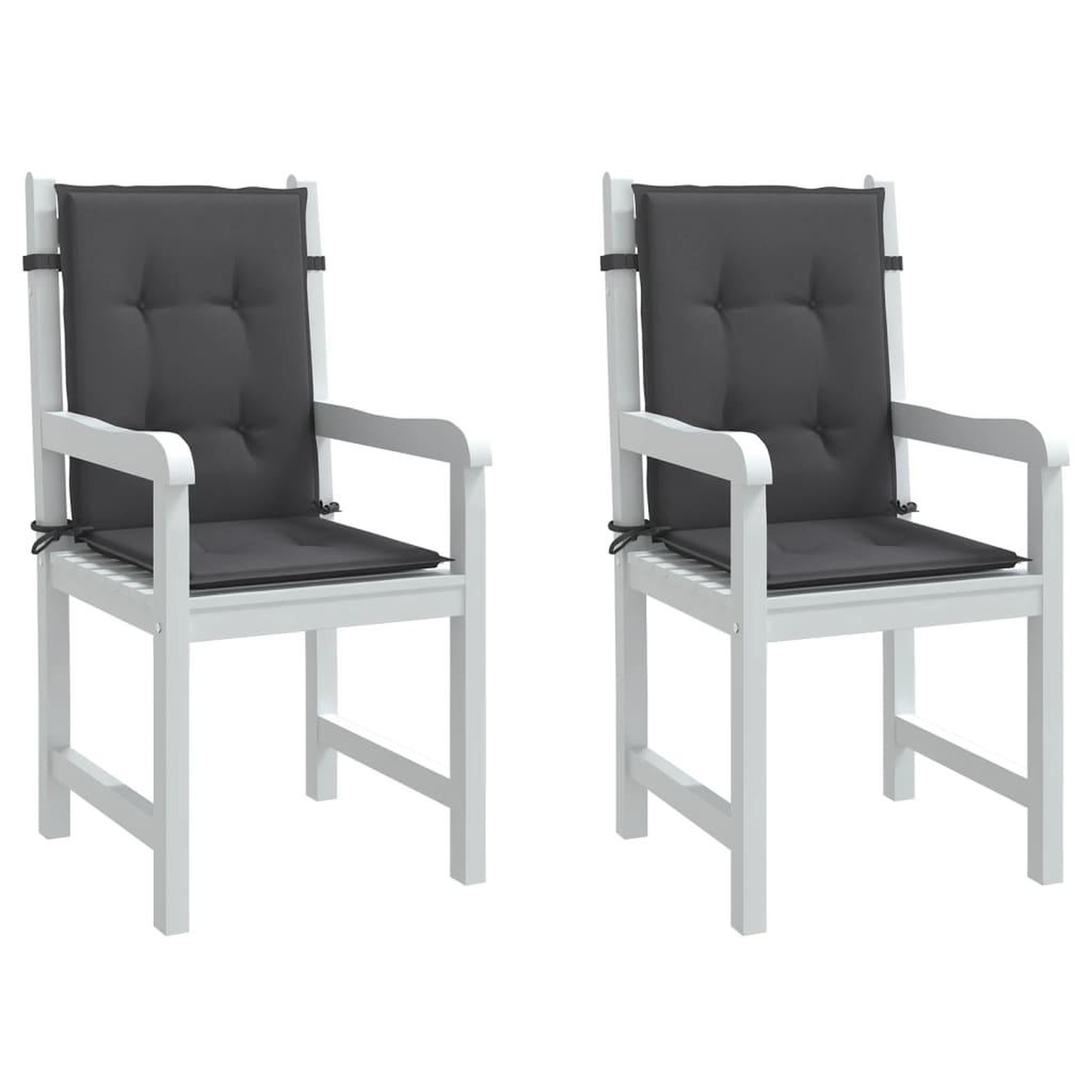 VIDAXL Coussins de chaise a dossier bas lot de 2 anthracite melange
