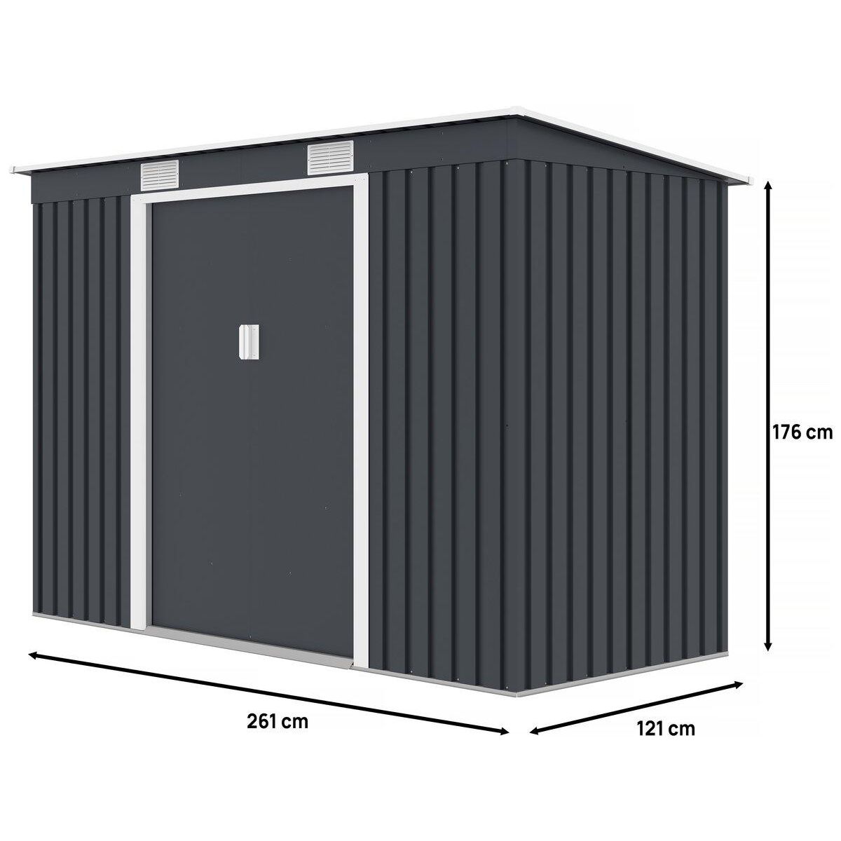 Habitat et Jardin Abri de jardin métal monopente  Austin  - 3,14 m2 - Gris