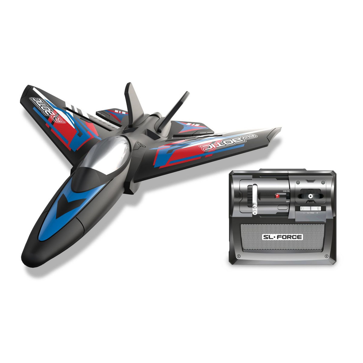 SILVERLIT Flybotic by Silverlit - Avion Télécommandé X-Twin 30 cm rouge-bleu