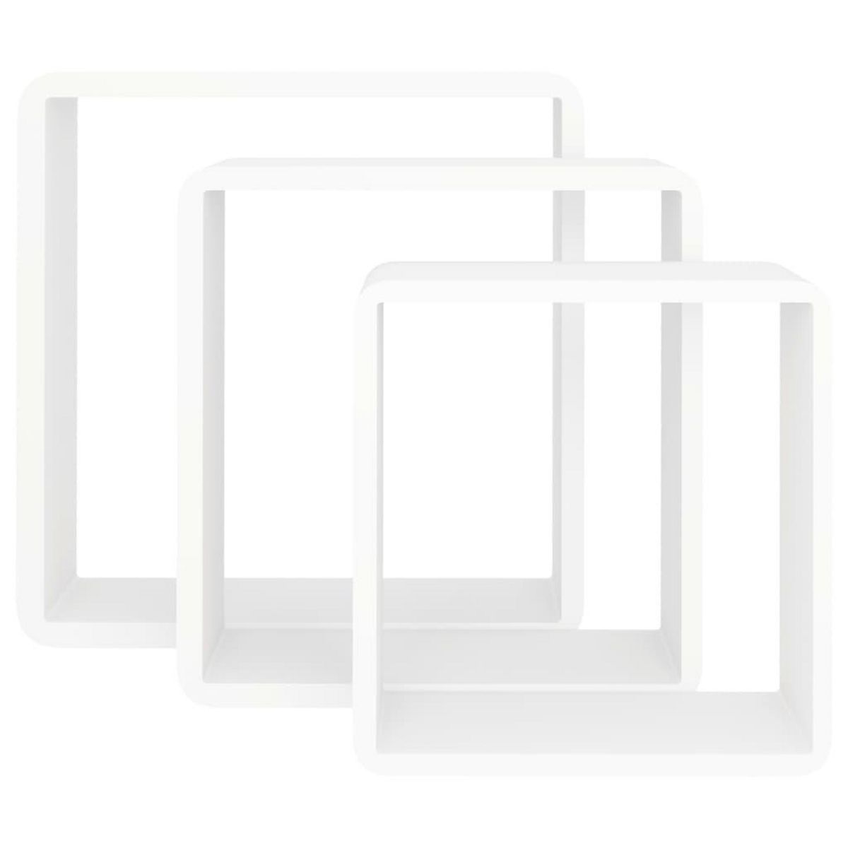 VIDAXL Etageres murales sous forme de cube 3 pcs Blanc MDF