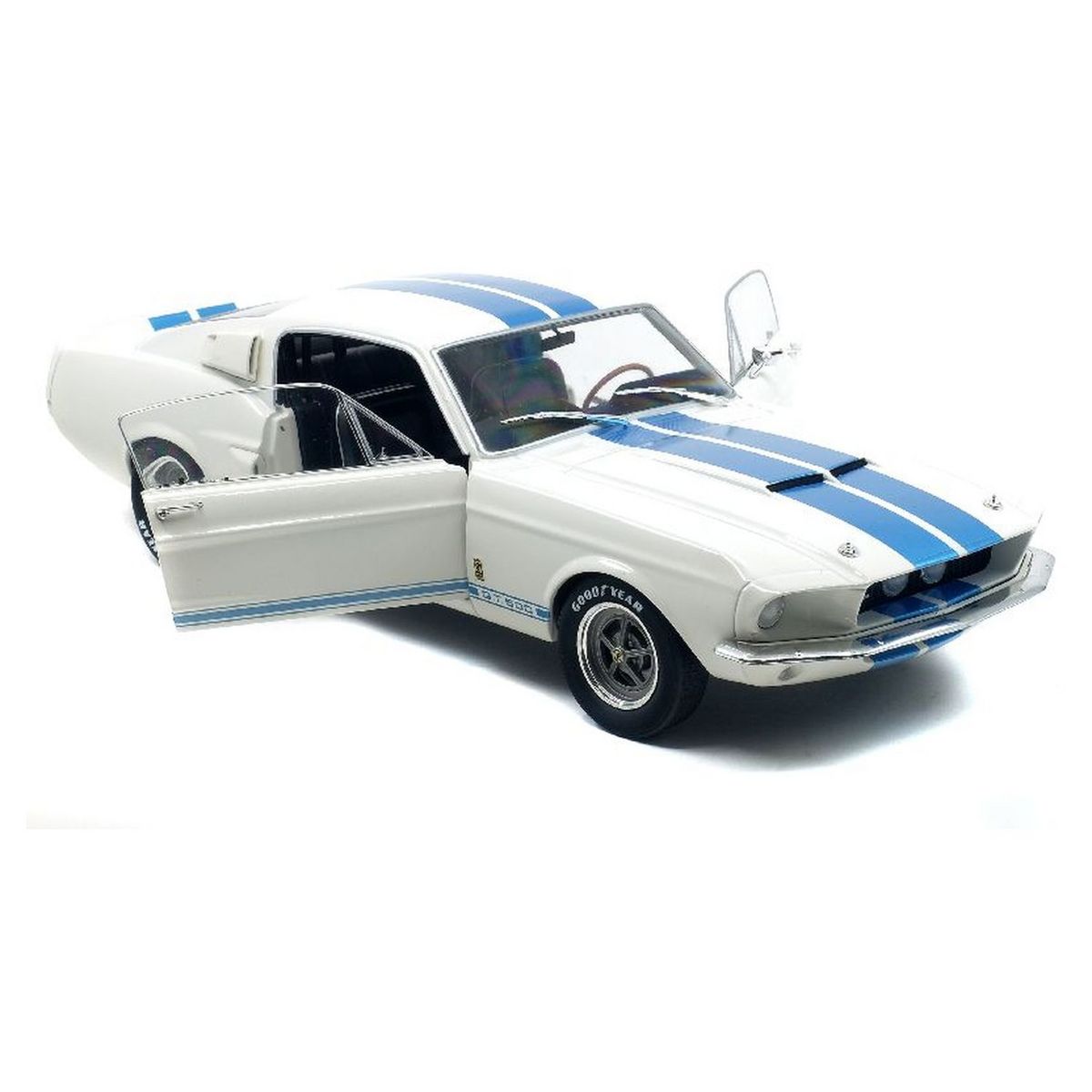 SOLIDO Voiture miniature Shelby Mustang GT500 White & Blues Stripes1967-1/18éme