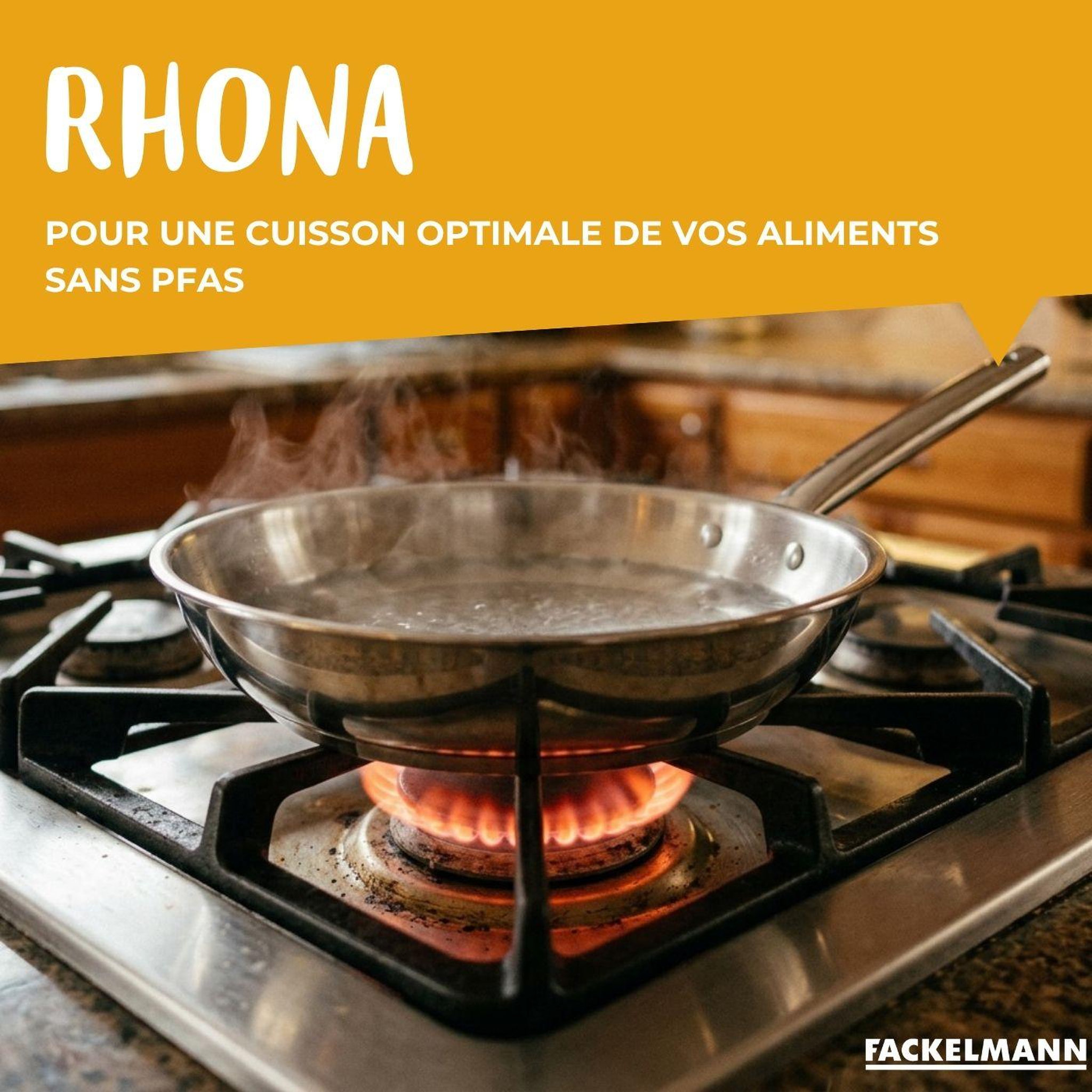 Voir la diapositive 4 : Fackelmann Lot de 2 poêles à frire en inox 20 et 28 cm avec couvercles fackelmann rhona