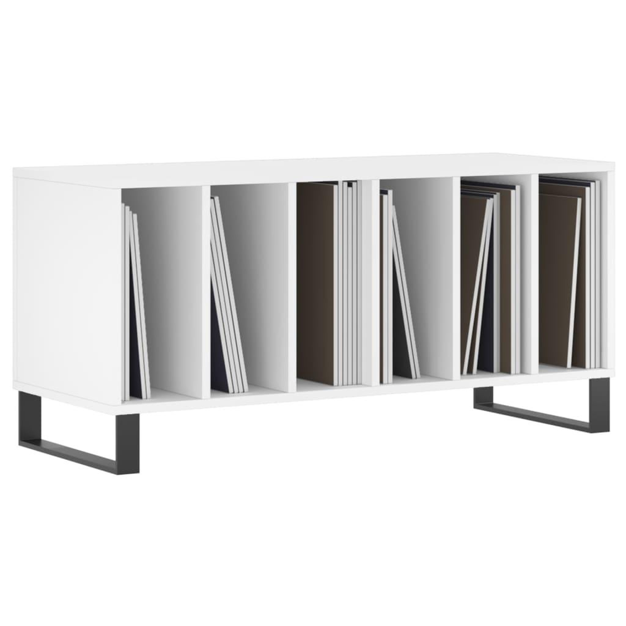 Voir la diapositive 3 : VIDAXL Armoire a disques blanc 100x38x48 cm bois d'ingenierie
