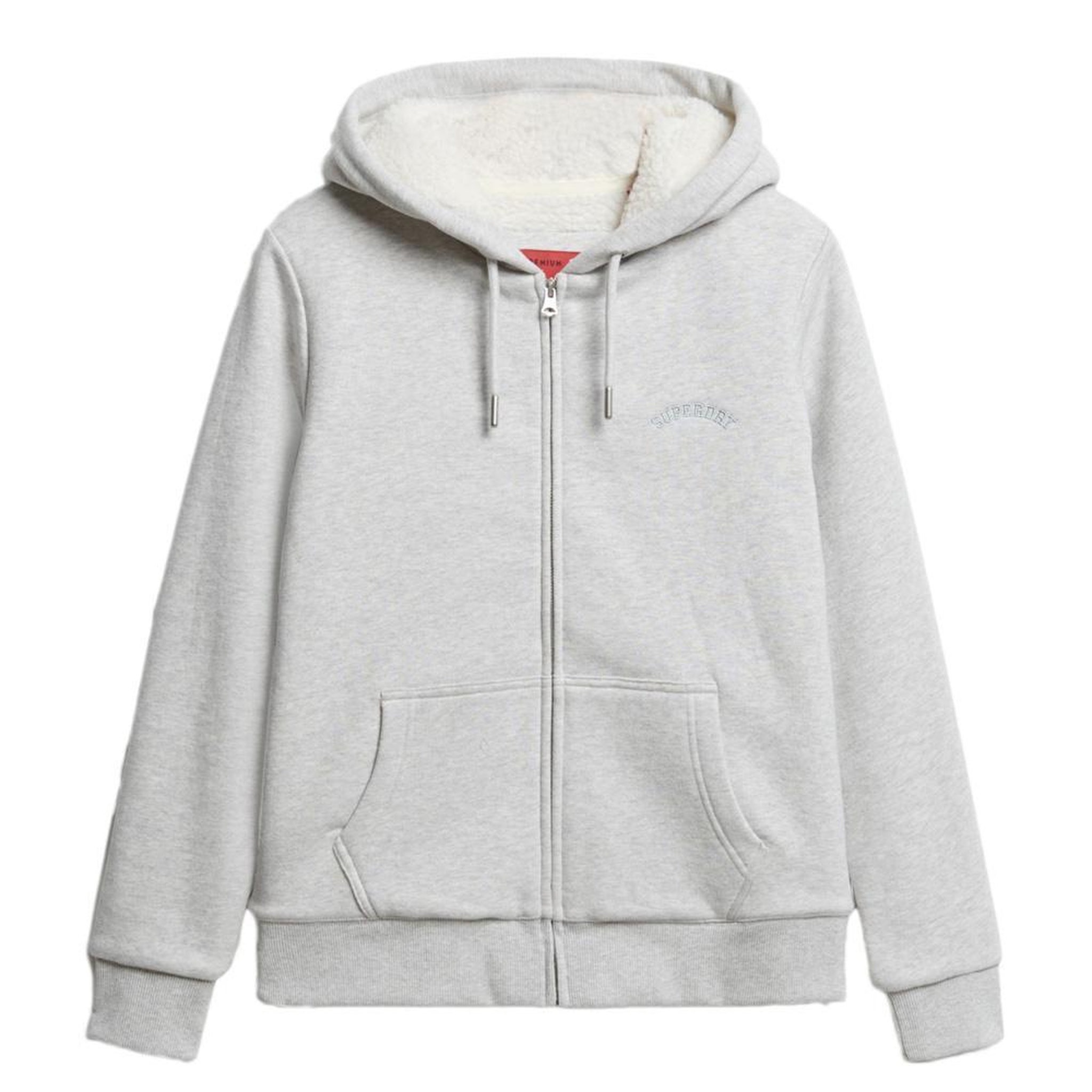 Voir la diapositive 2 : SUPERDRY Sweat Zippé Gris Femme Superdry Borg
