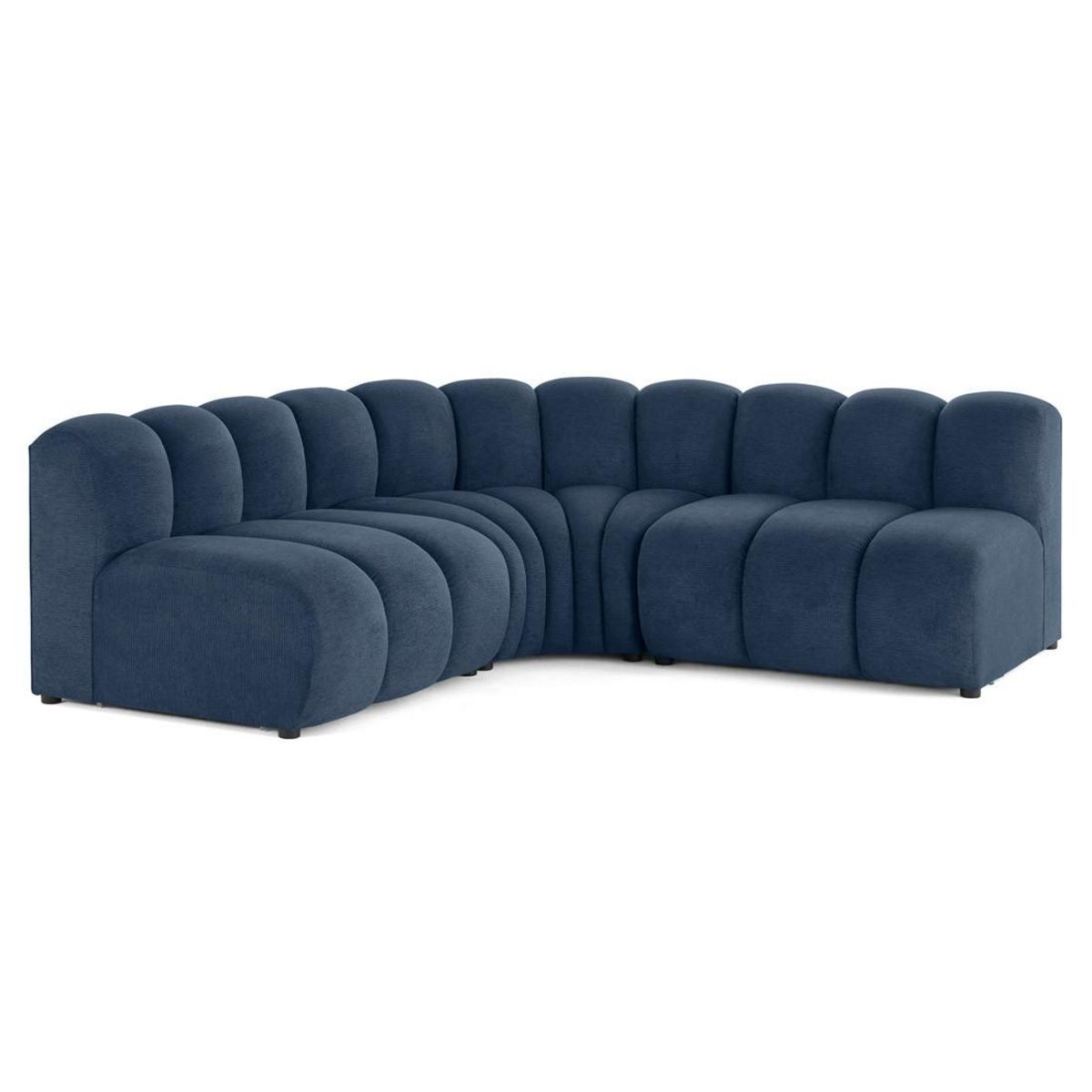 LISA DESIGN Debbie - canapé modulable d'angle réversible 4 places sans accoudoirs en tissu texturé