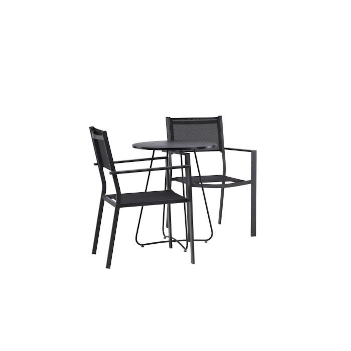 Paris Prix Ensemble Table de Jardin & 2 Chaises  Bacong & Copacabana  74cm Noir