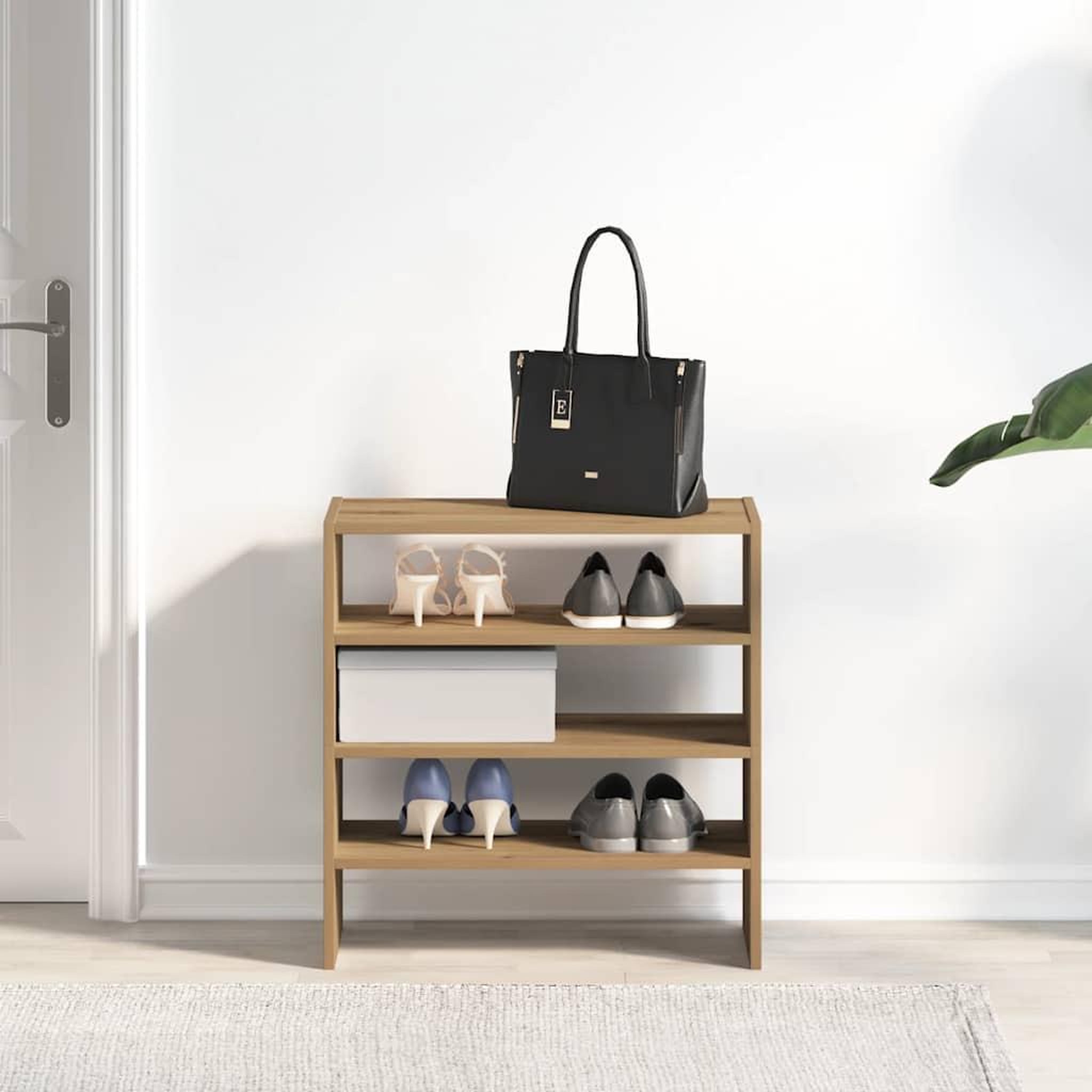 Voir la diapositive 3 : VIDAXL Etageres a chaussures 2 pcs empilable chene artisanal