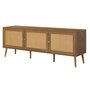 Voir la diapositive 4 : BEST MOBILIER Goto - meuble tv - effet bois et cannage - 3 portes - 167 cm