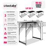 Voir la diapositive 2 : tectake Lot de 3 tables à tapisser pliable noir