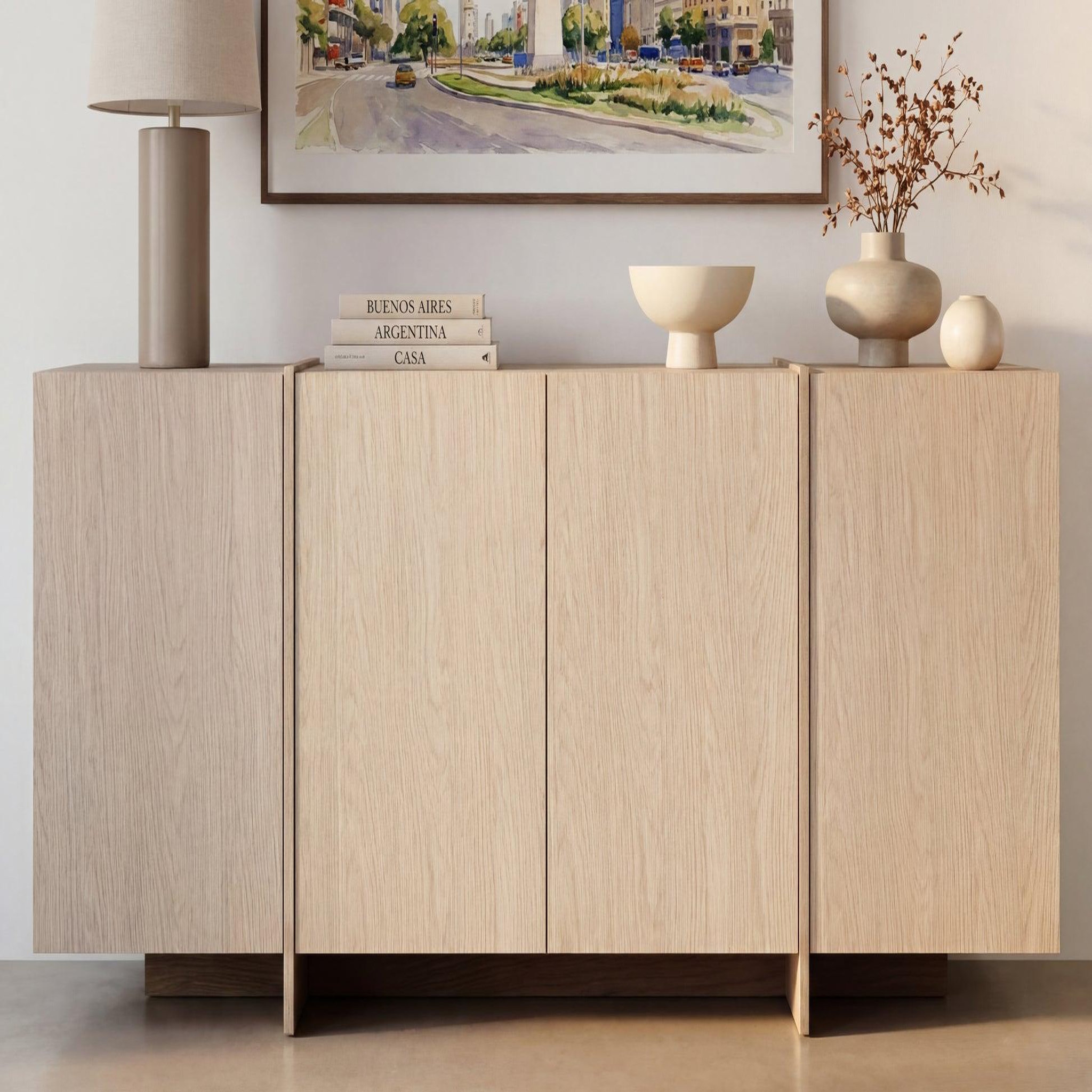 Voir la diapositive 4 : CASANOVA PARIS Hanna - buffet 177cm en mélamine beige