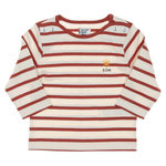 ELLE EST OU LA MER T-shirt Rose à rayures Enfant EOM Loris. Coloris disponibles : Rose