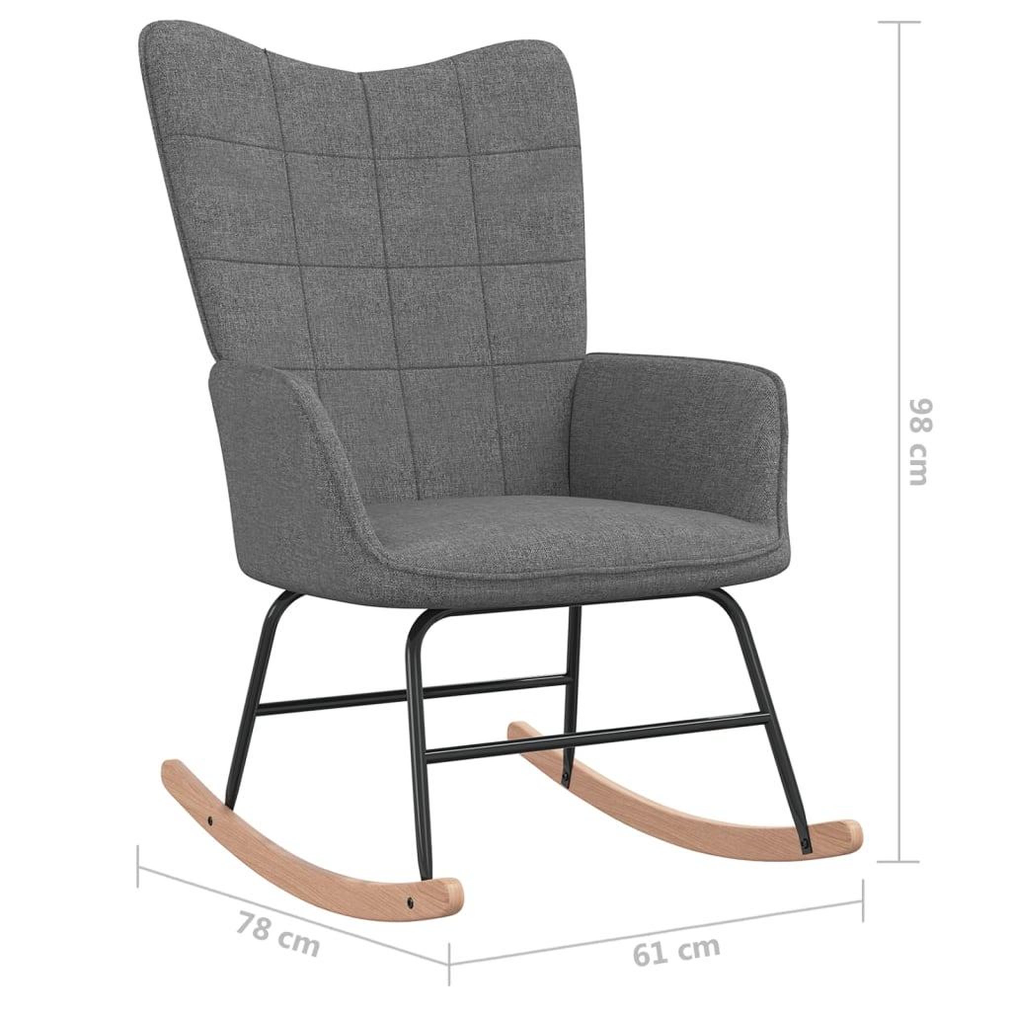 Voir la diapositive 6 : VIDAXL Chaise a bascule Gris fonce Tissu