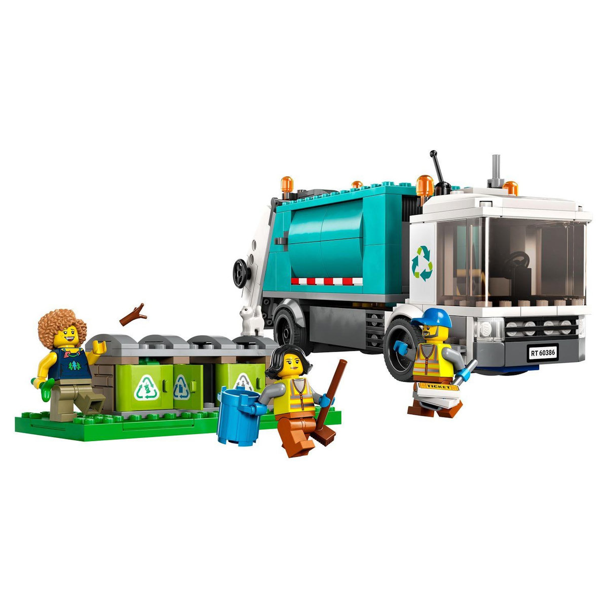 LEGO City 60386 Le camion de recyclage,  Jouet Camion-Poubelle, Jeu Éducatif 