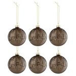 Paris Prix Lot de 6 Boules de Noël  Sapin  8cm Marron