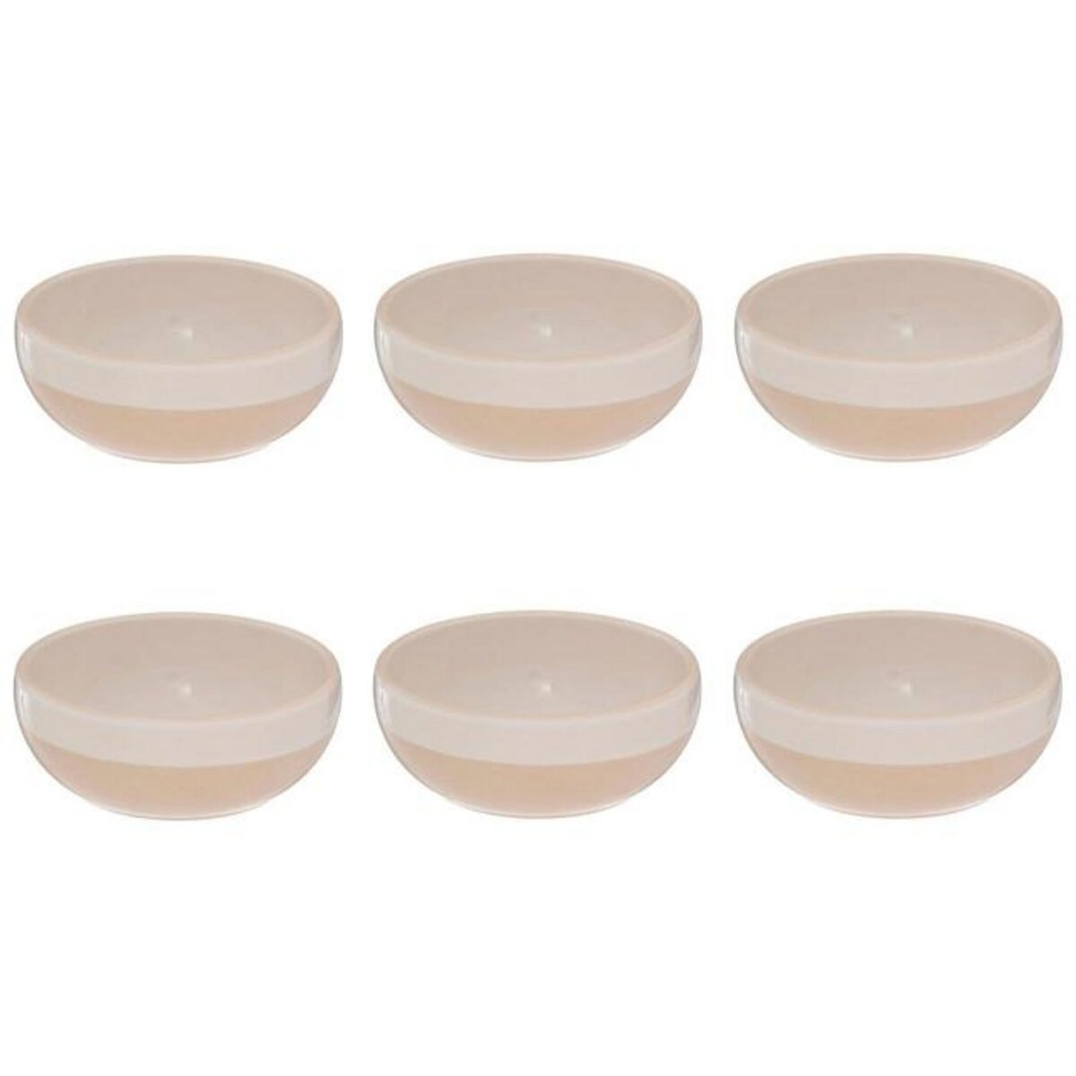 SECRET DE GOURMET Lot de 6 Bols Design  Asma  55cl Beige