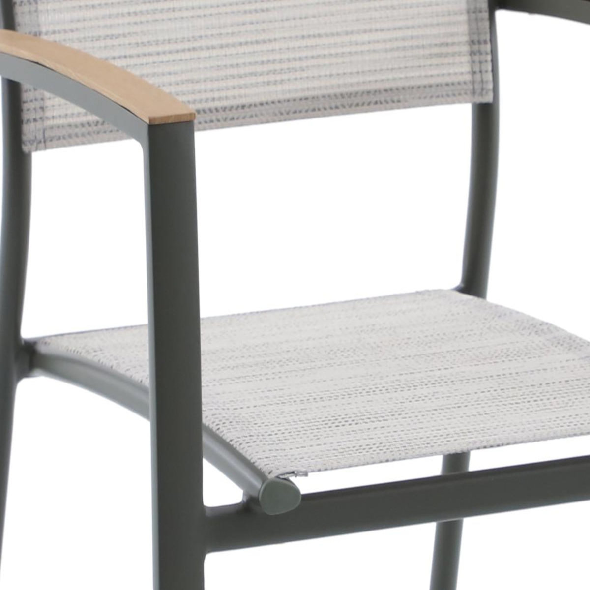 JARDIDECO Lot de 2 fauteuils de jardin empilable alu Pineda Vert - Jardideco