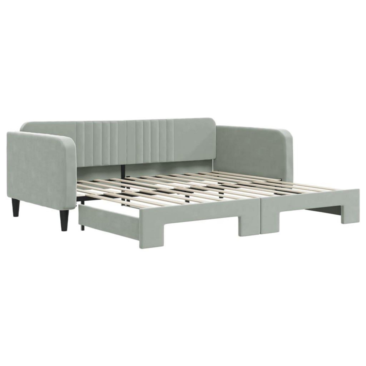 VIDAXL Lit de jour avec gigogne sans matelas gris clair 100x200 cm