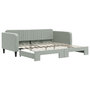Voir la diapositive 2 : VIDAXL Lit de jour avec gigogne sans matelas gris clair 100x200 cm