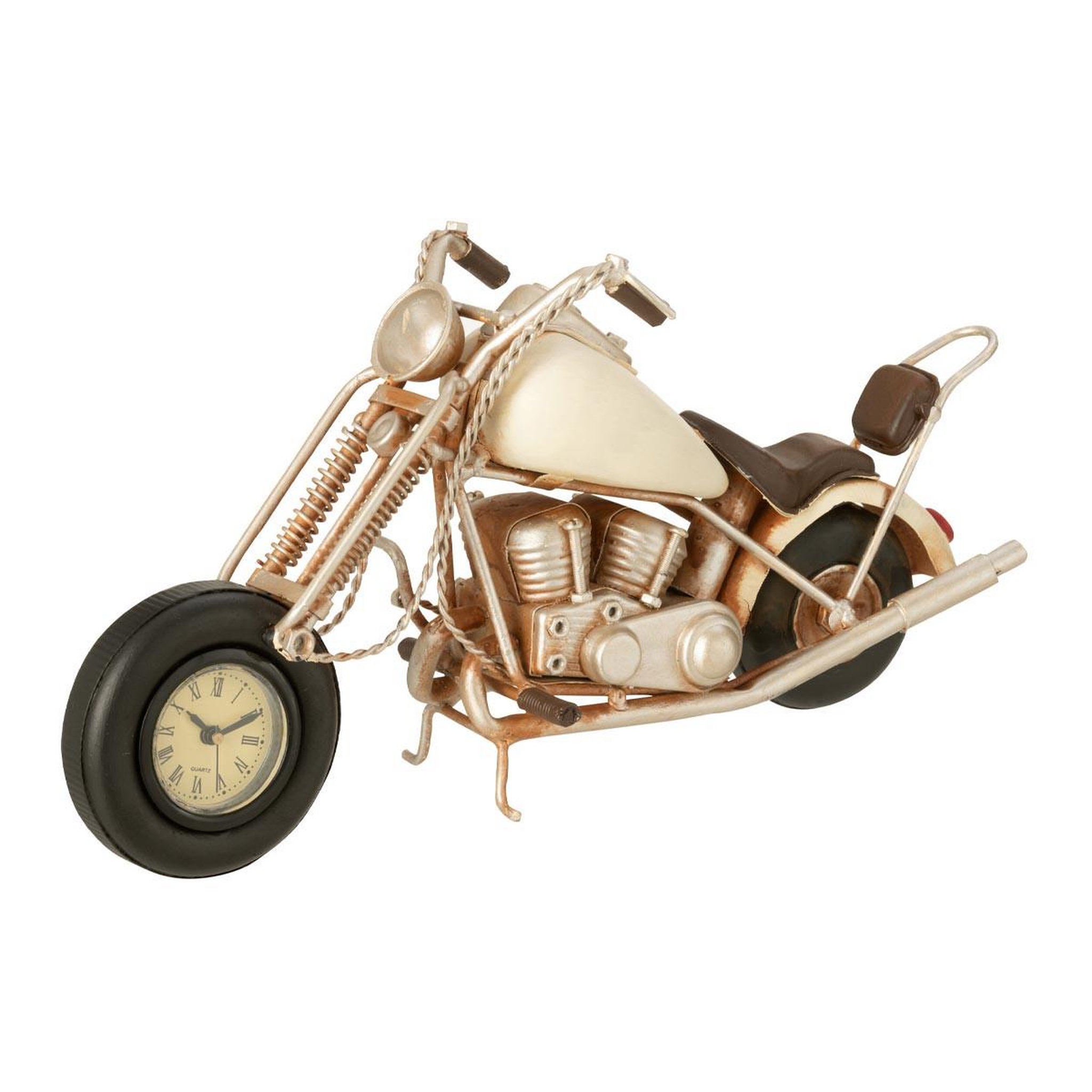 J-LINE Moto déco en métal  antique  28cm blanc cassé