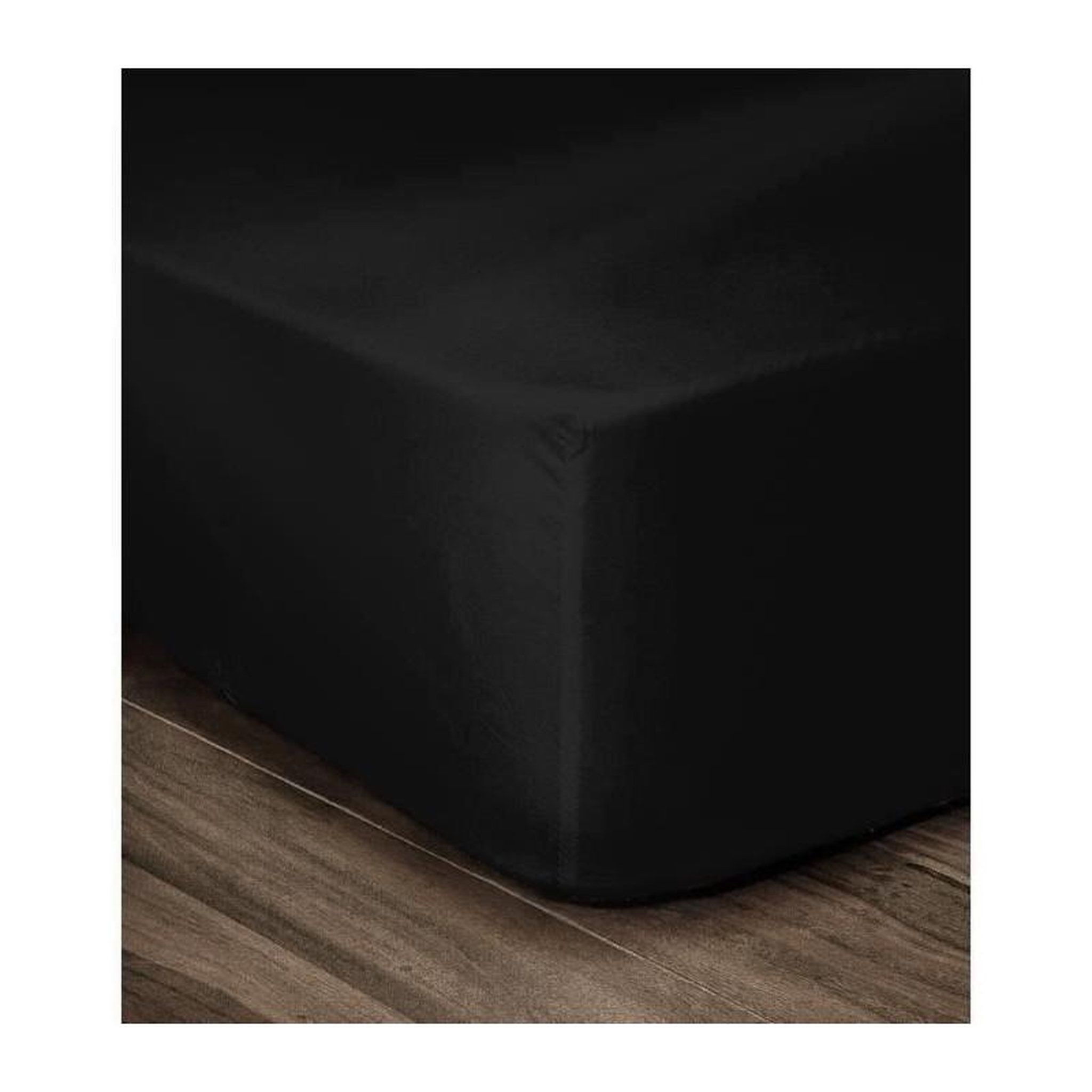 Voir la diapositive 2 : LOVELY HOME LOVELY HOME Drap Housse 100% Coton 140x190cm - Bonnet 35cm - Noir