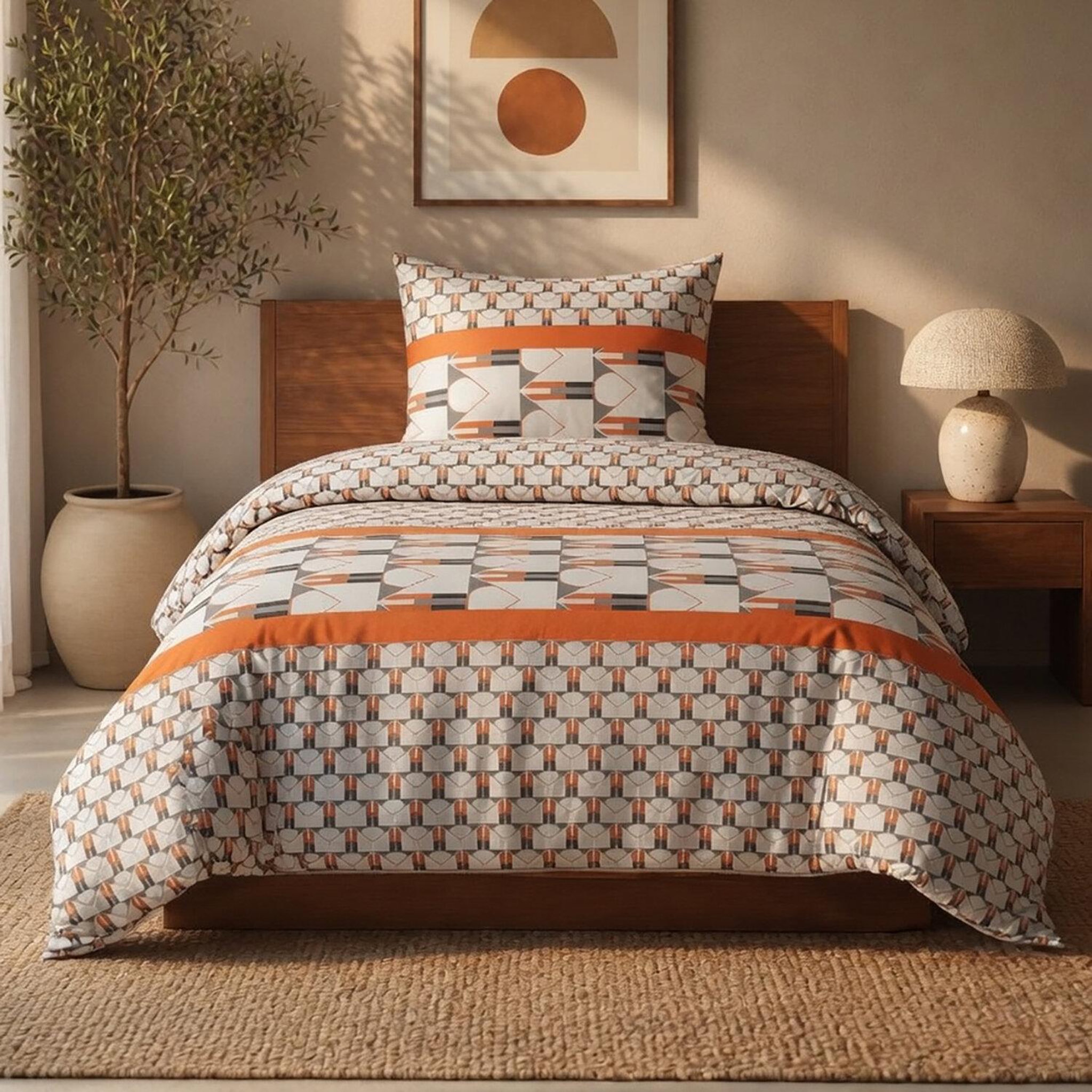 Les Ateliers du Linge Parure housse de couette 100% microfibre 60 gsm, arrow. Coloris disponibles : Blanc