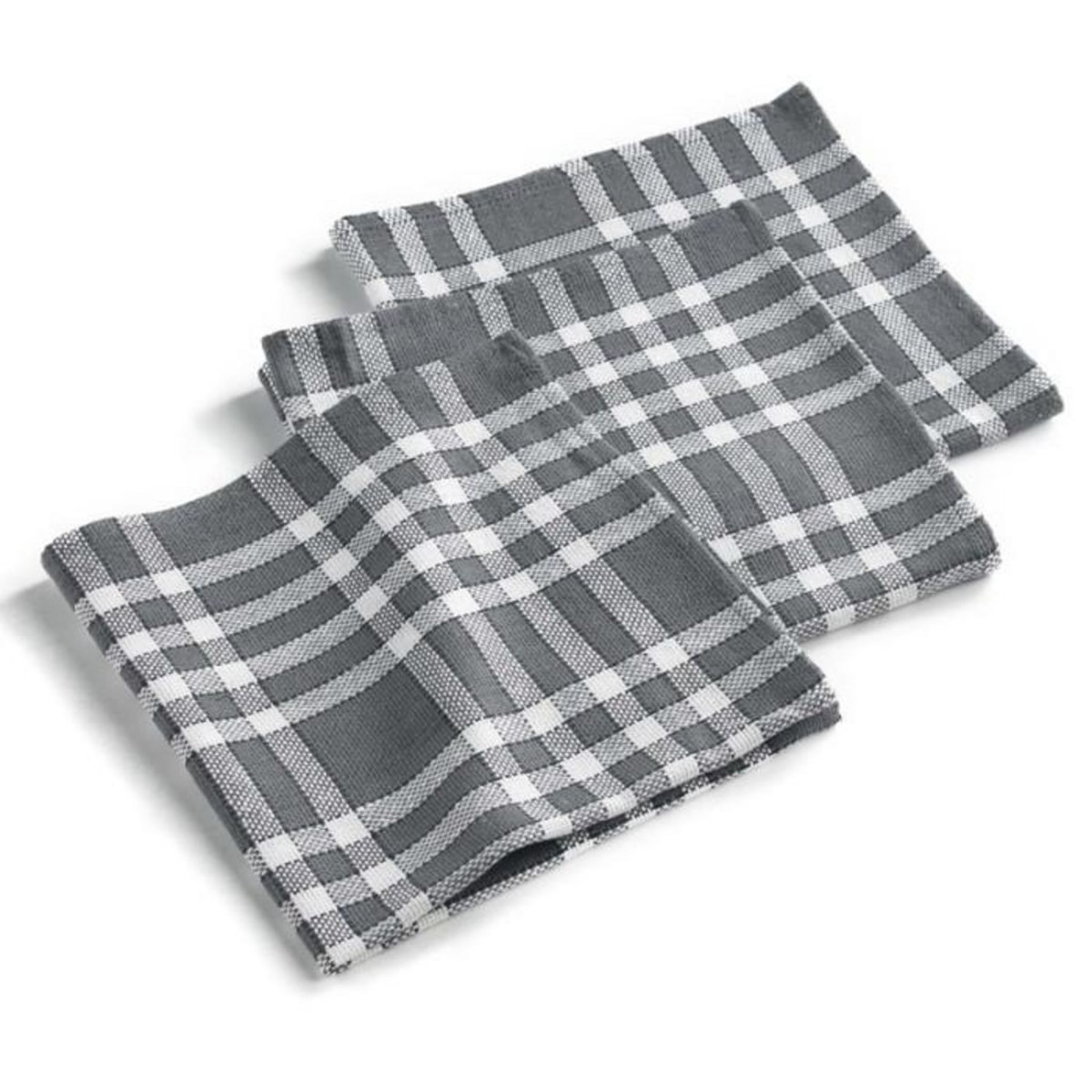Paris Prix Lot de 3 Serviettes de Table  Traditio  45x45cm Anthracite