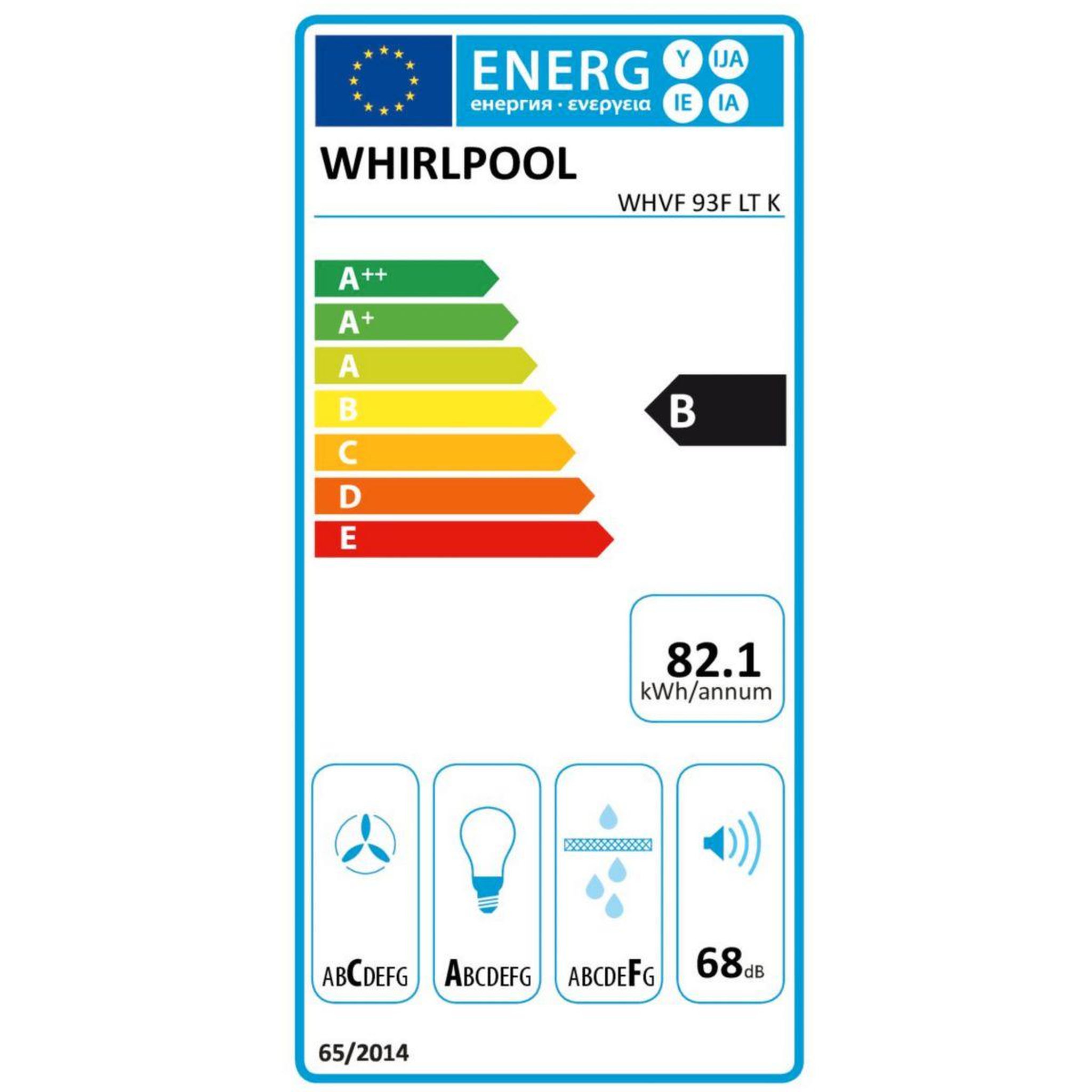 Voir la diapositive 6 : Whirlpool Hotte décorative murale inclinée WHVF93FLTK