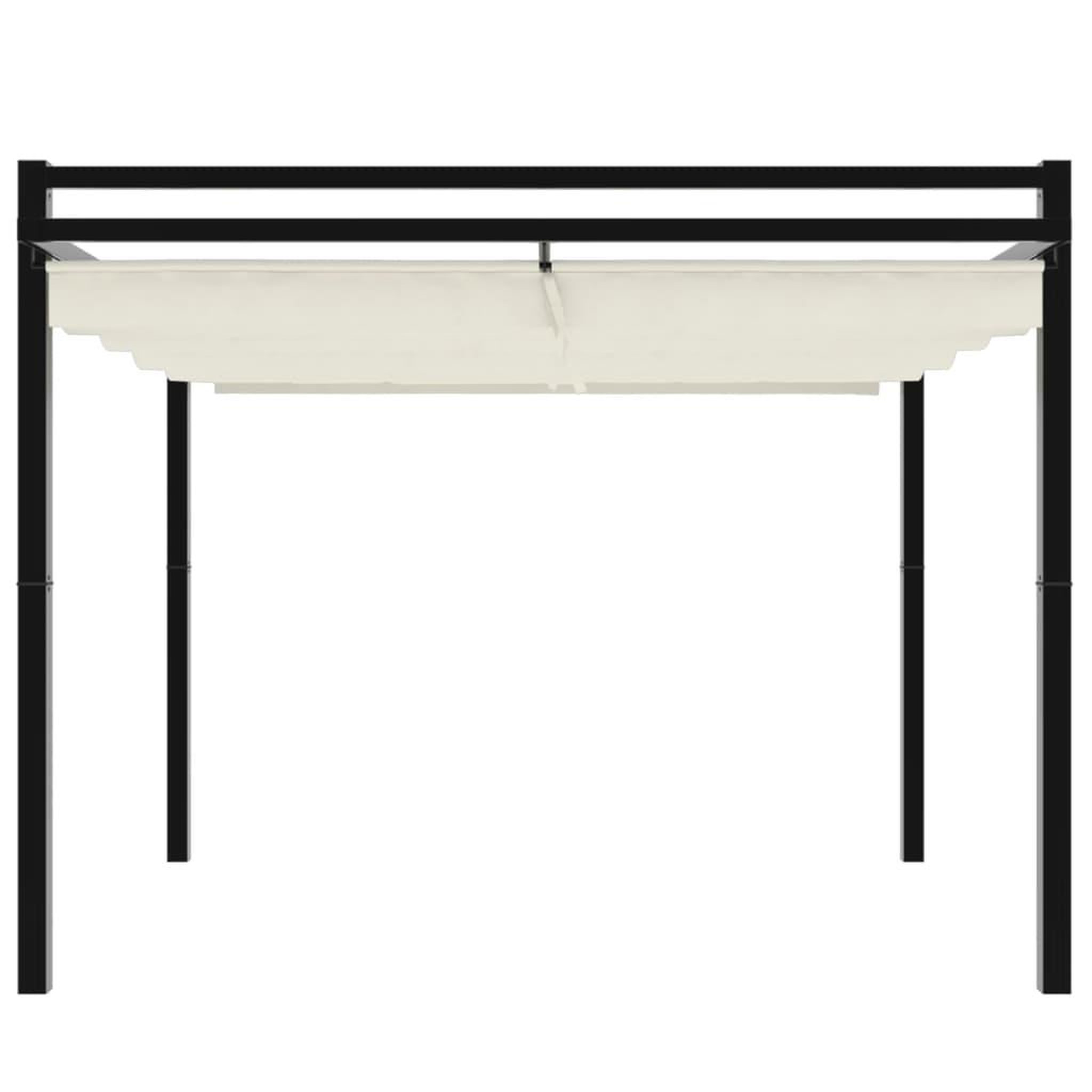 Voir la diapositive 4 : VIDAXL Tonnelle de jardin avec toit retractable creme 3x3 m aluminium