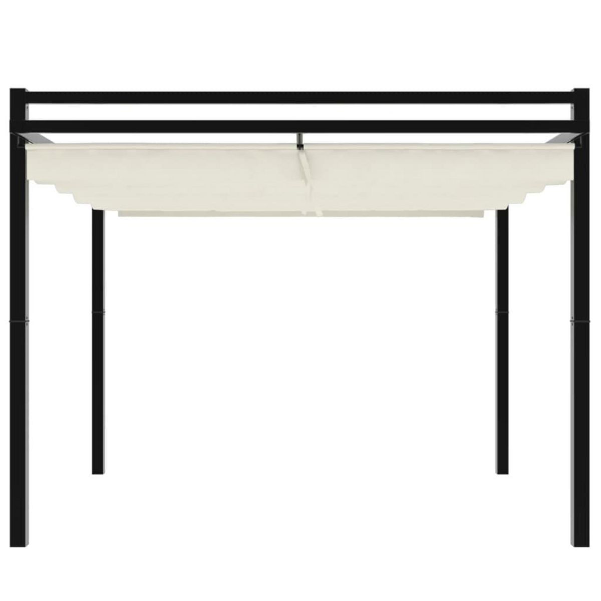 VIDAXL Tonnelle de jardin avec toit retractable creme 3x3 m aluminium