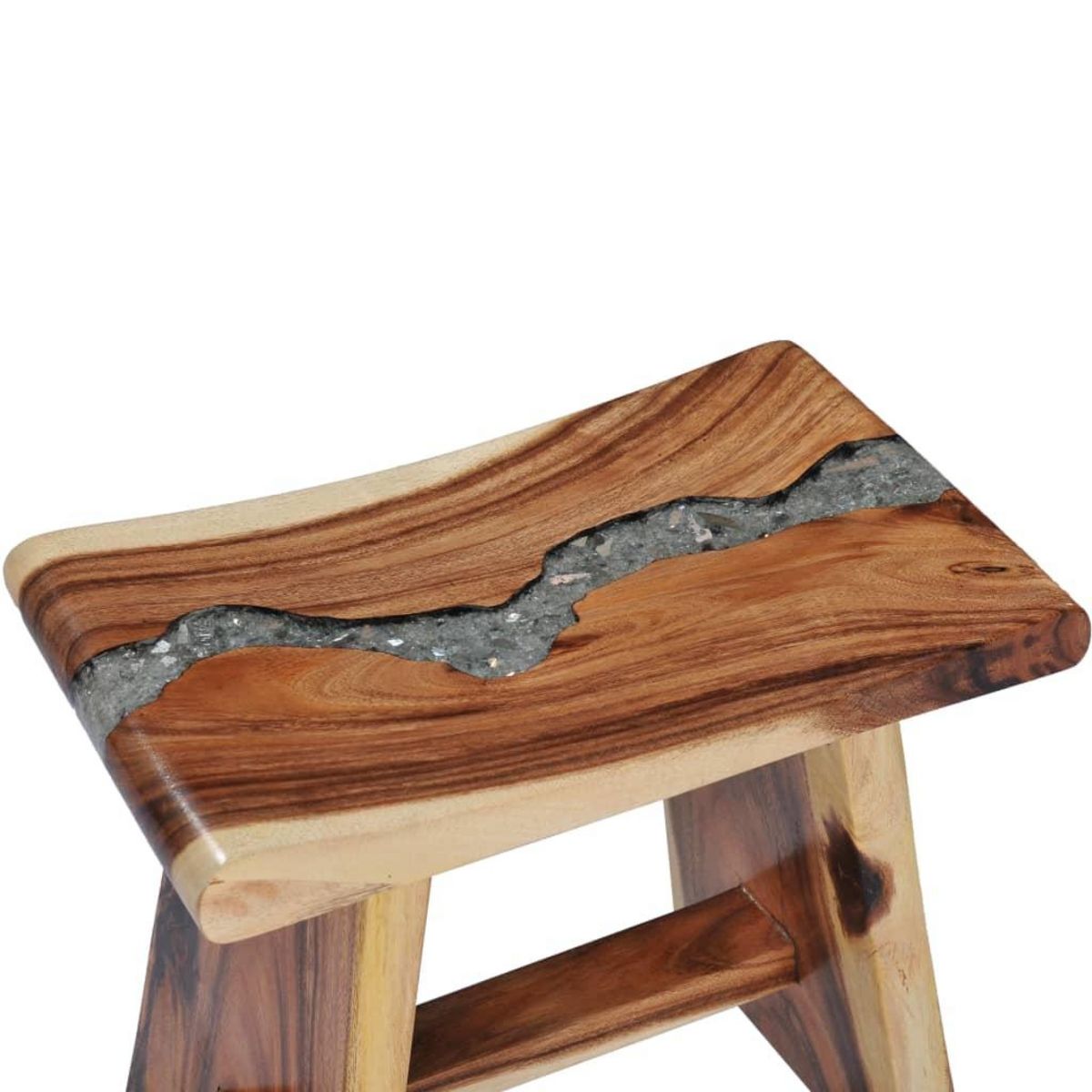 VIDAXL Tabouret Bois de Suar solide et polyresine