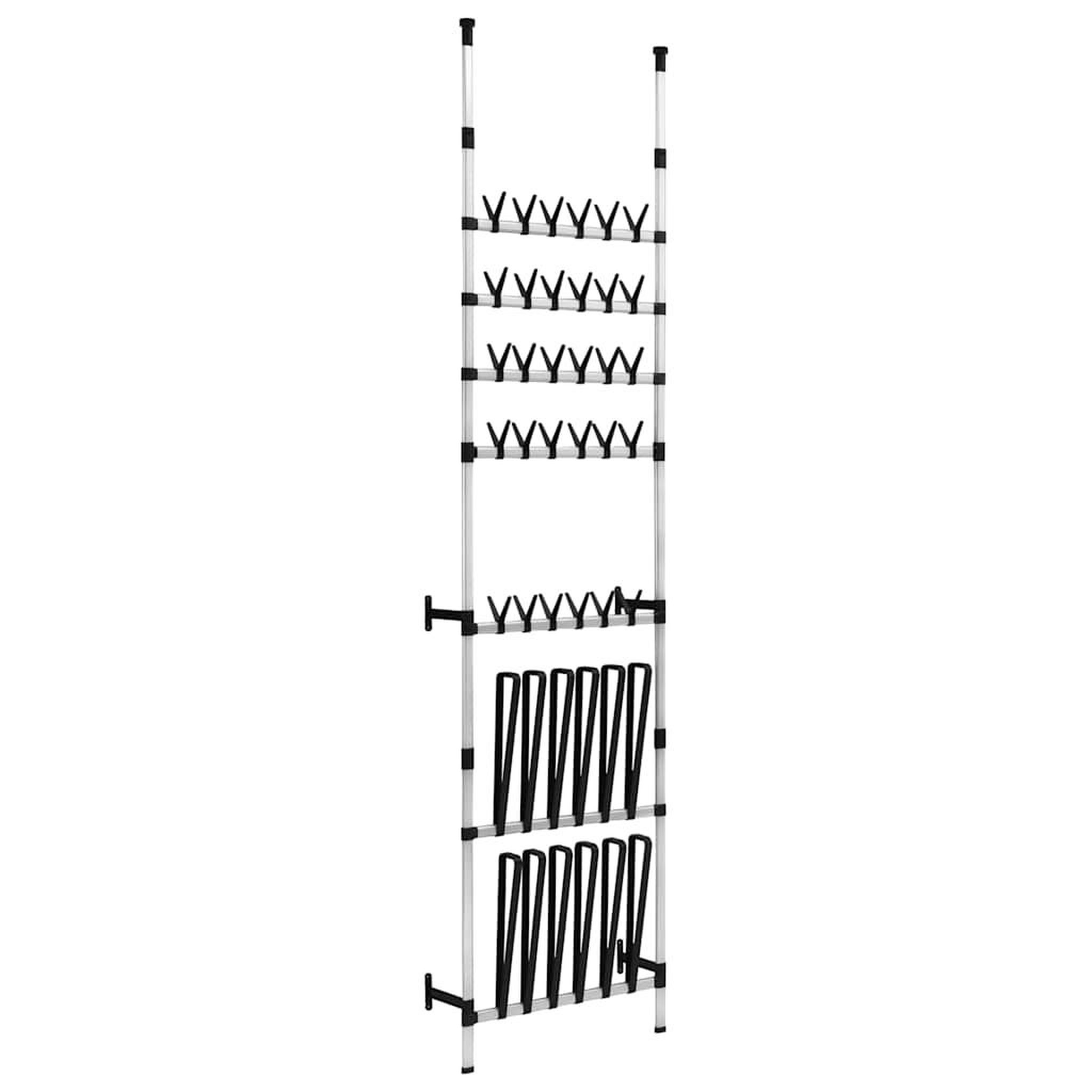 VIDAXL Etagere a chaussures telescopique avec barres Aluminium