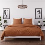 Intemporel Parure housse de couette en microfibre lavée BOHEME, par Soleil d'Ocre. Coloris disponibles : Vert, Gris, Beige, Jaune, Rose, Rouge, Orange, Blanc, Noir, Bleu, Marron