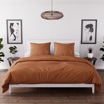 Intemporel Parure housse de couette en microfibre lavée BOHEME, par Soleil d'Ocre. Coloris disponibles : Orange, Rose, Noir, Blanc, Beige, Jaune, Vert, Gris, Rouge, Bleu, Marron