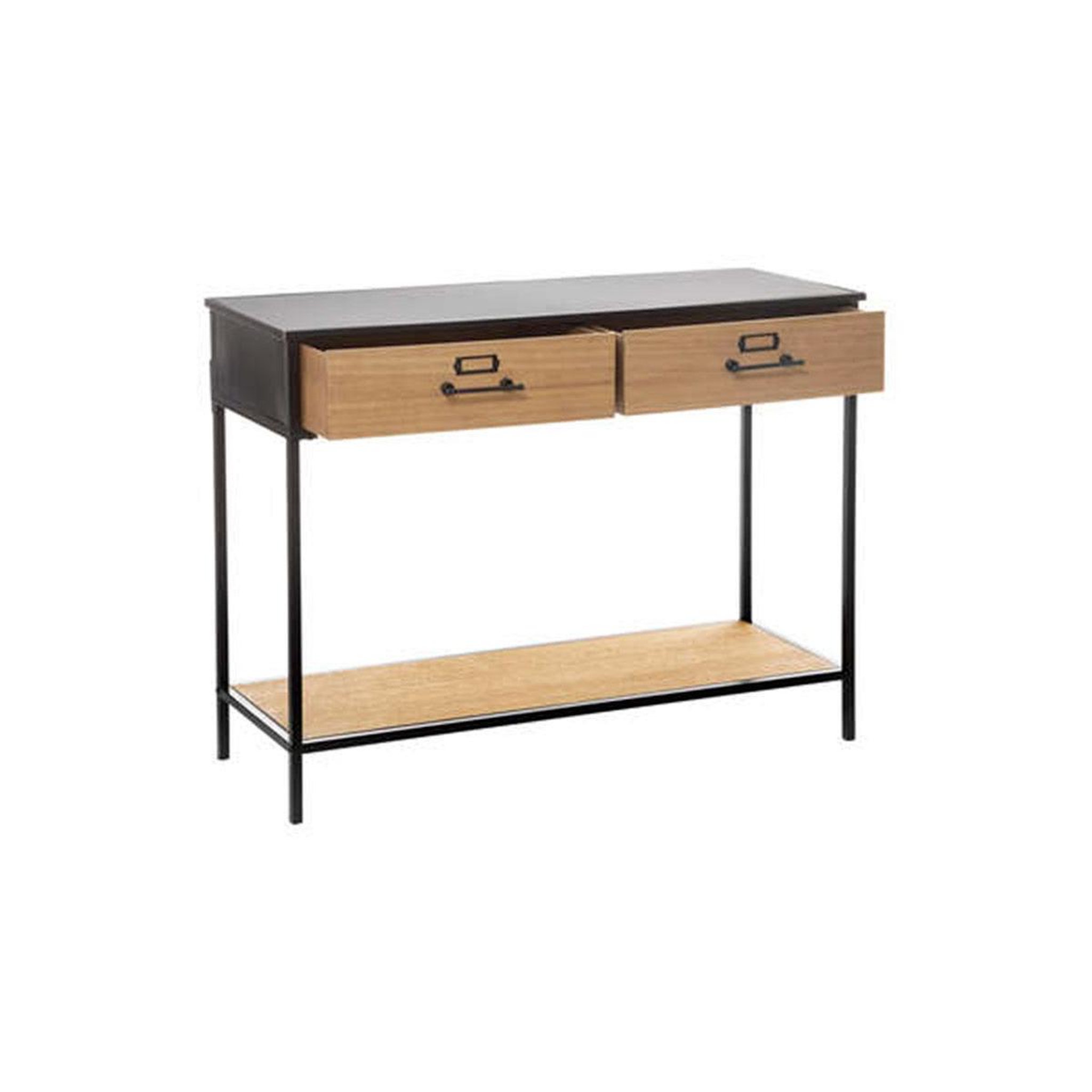Voir la diapositive 2 : ATMOSPHERA Console 2 Tiroirs Design  Baris  112cm Noir