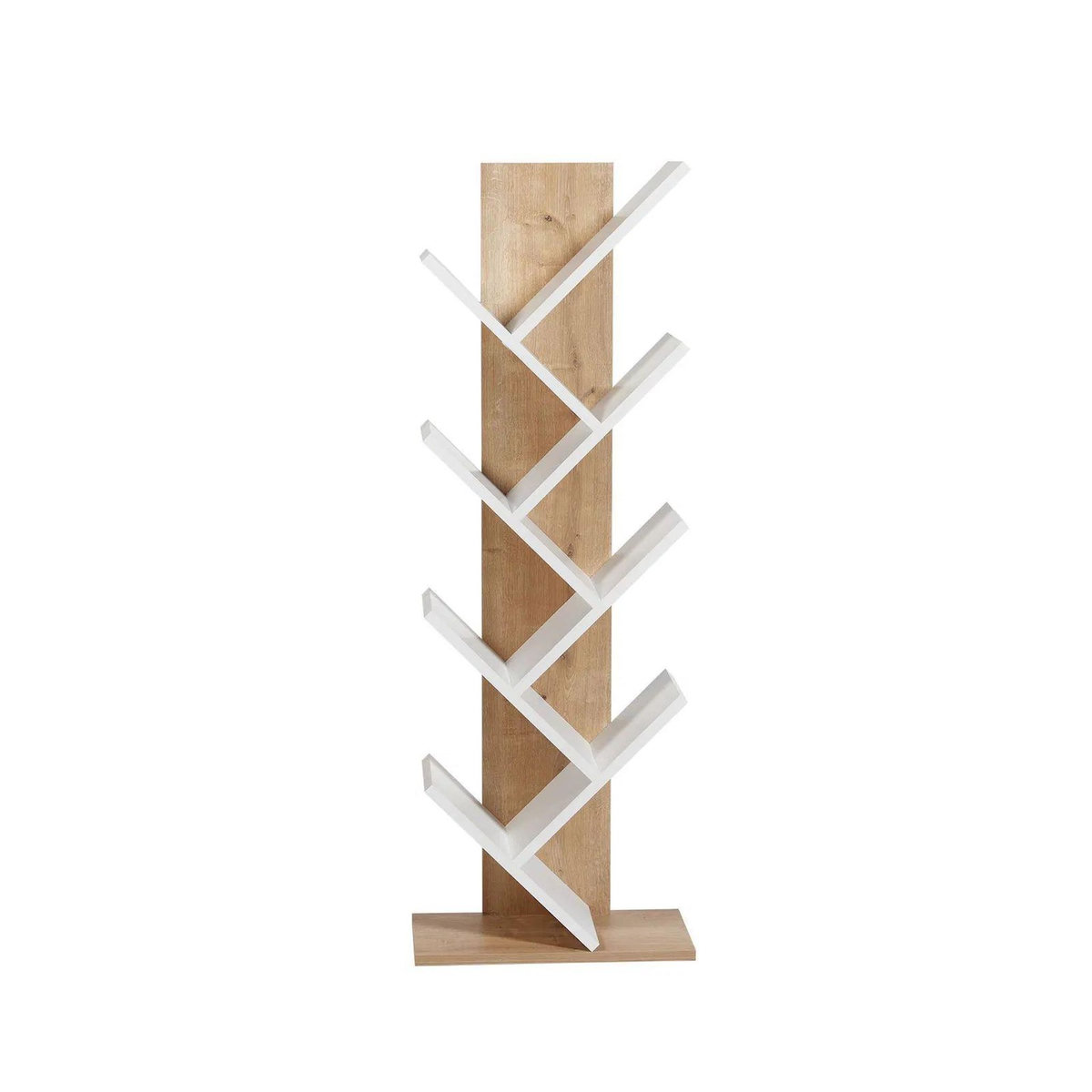 Habitat et Jardin Bibliothèque en bois  Tuval 066  - 46 x 22 x 129 cm - Chêne, Blanc