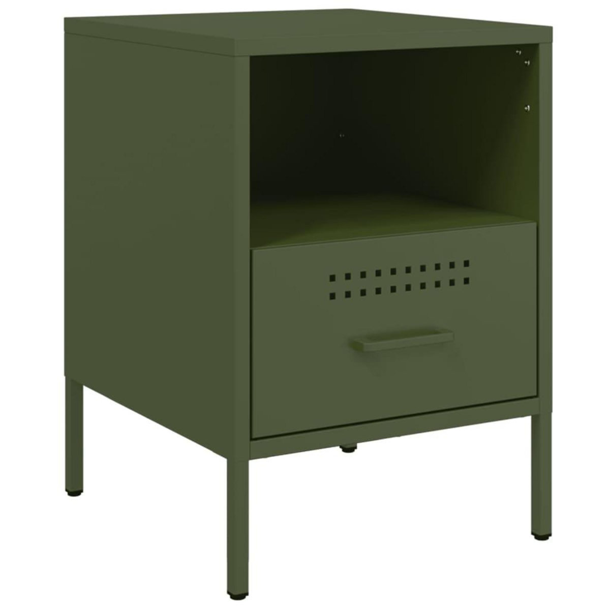VIDAXL Tables de chevet 2 pcs vert olive 36x39x50,5 cm acier
