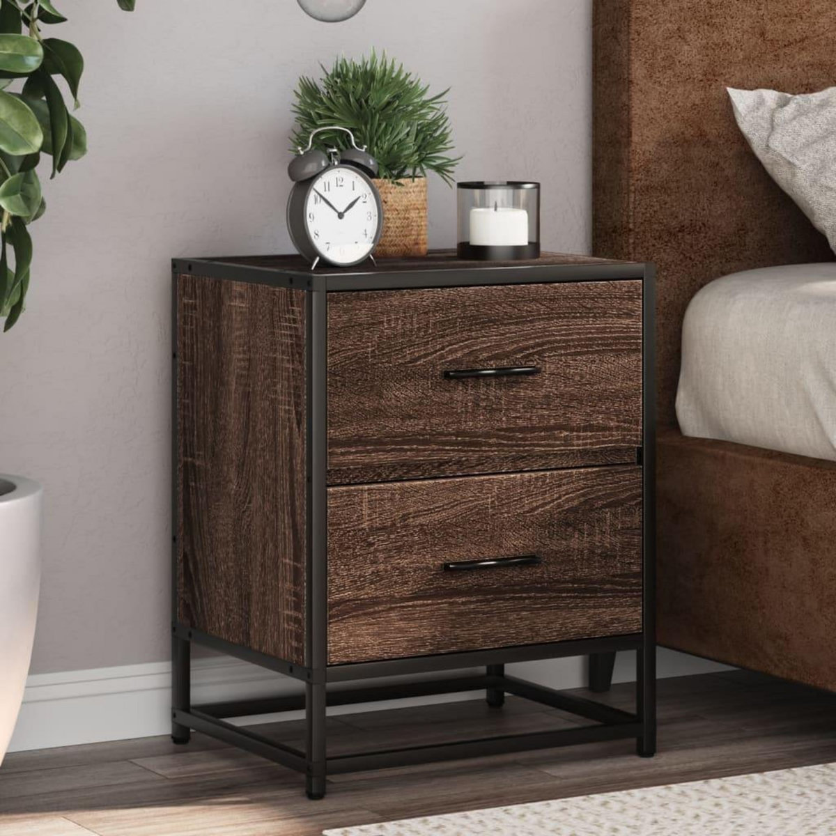 VIDAXL Table de chevet chene marron 40x31x50 cm bois d'ingenierie