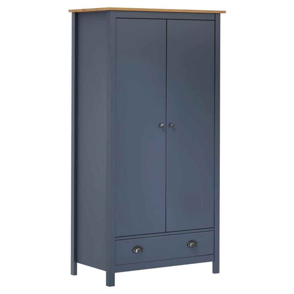 VIDAXL Garde-robe a 2 portes Hill Gris 89x50x170cm Bois de pin solide
