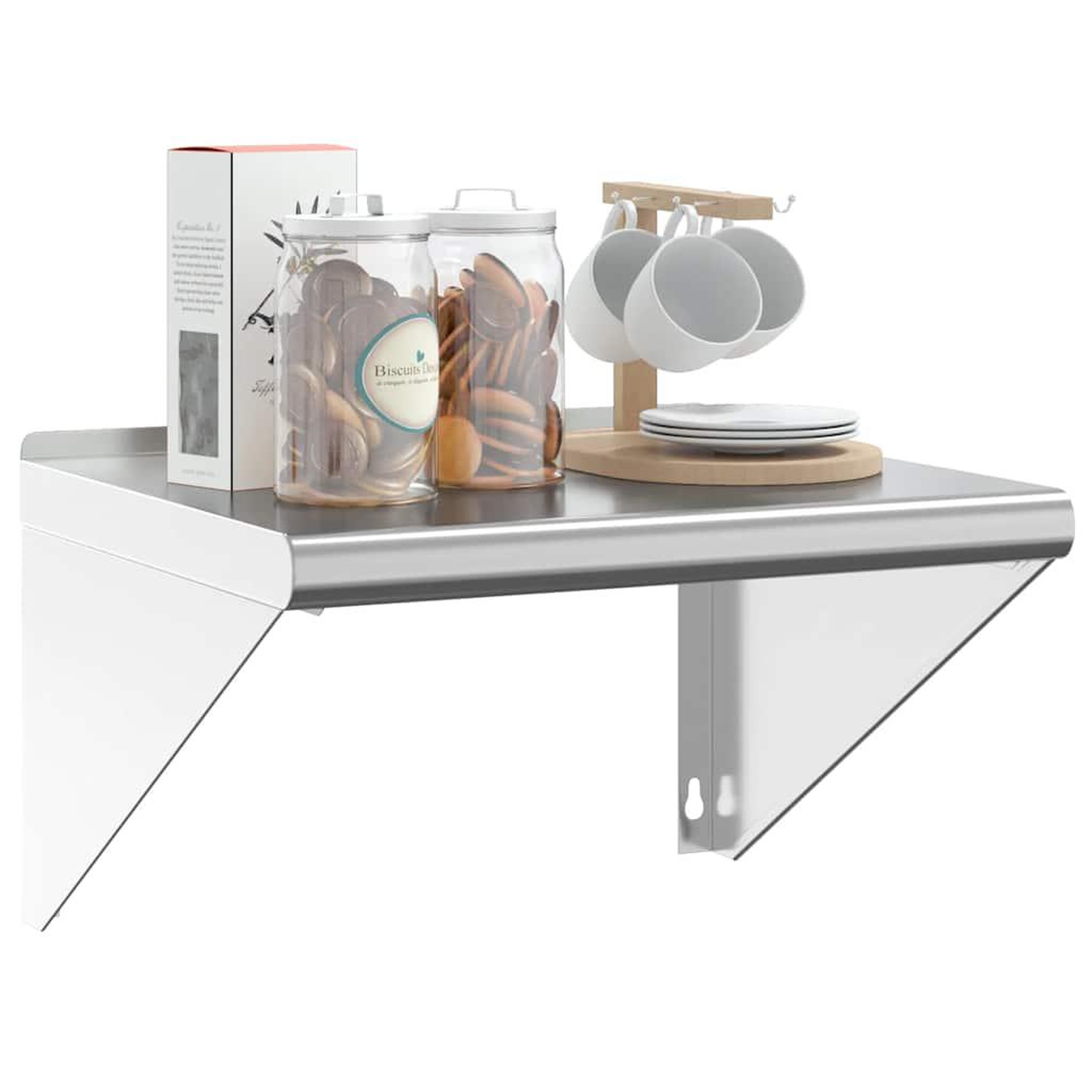 Voir la diapositive 4 : VIDAXL Etagere murale 50x45x31 cm argente acier inoxydable