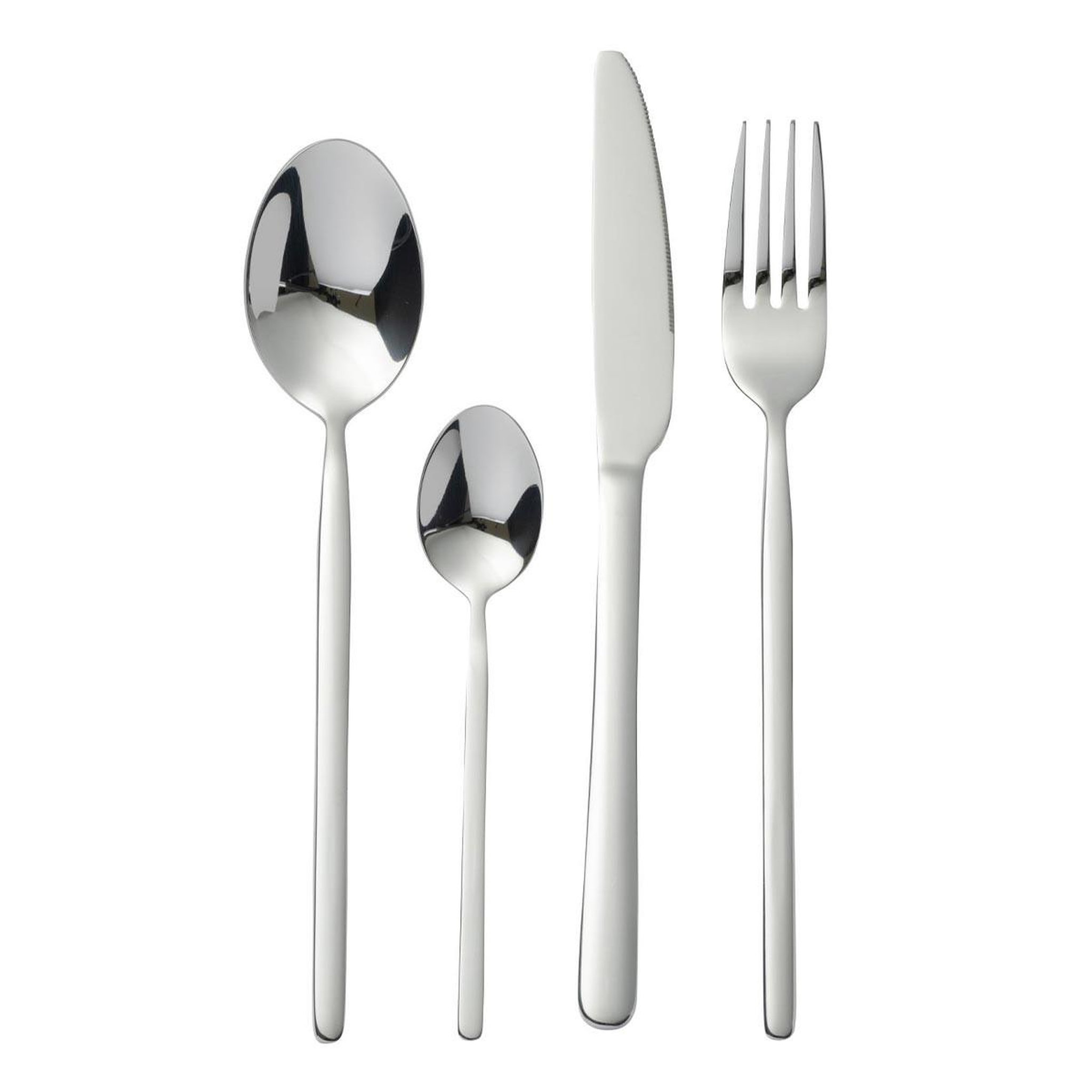 J-LINE Ménagère 24 Pièces en Inox  Brillant  27cm Argent