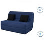 Voir la diapositive 3 : DUNLOPILLO DUNLOPILLO Banquette BZ - Tissu Marine + 2 coussins noir - L 140 x P 99 x H 98 cm - Made in France - ALICE