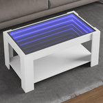 VIDAXL Table basse avec LED blanc 93x53x45 cm bois d'ingenierie