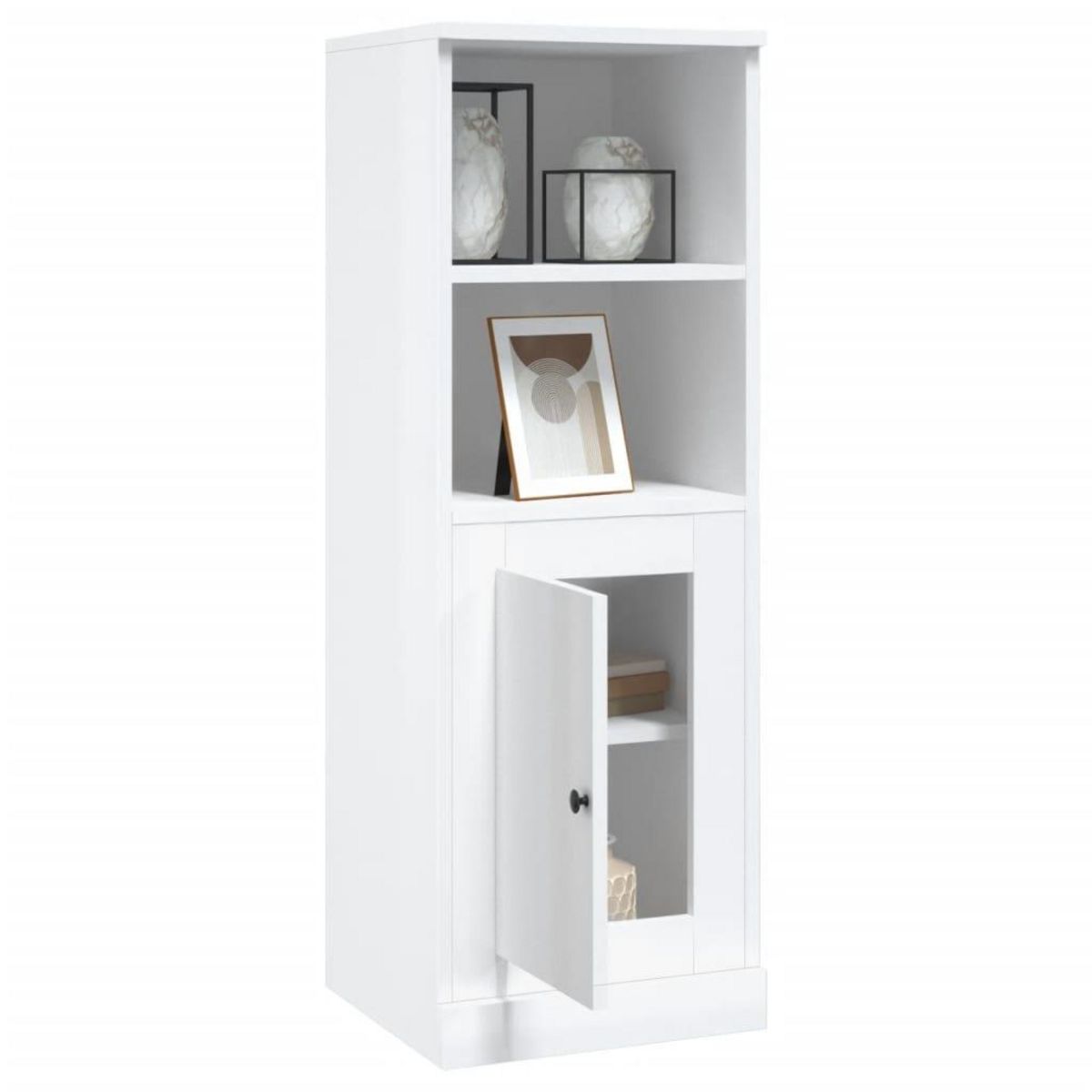 VIDAXL Buffet haut blanc brillant 36x35,5x103,5 cm bois d'ingenierie