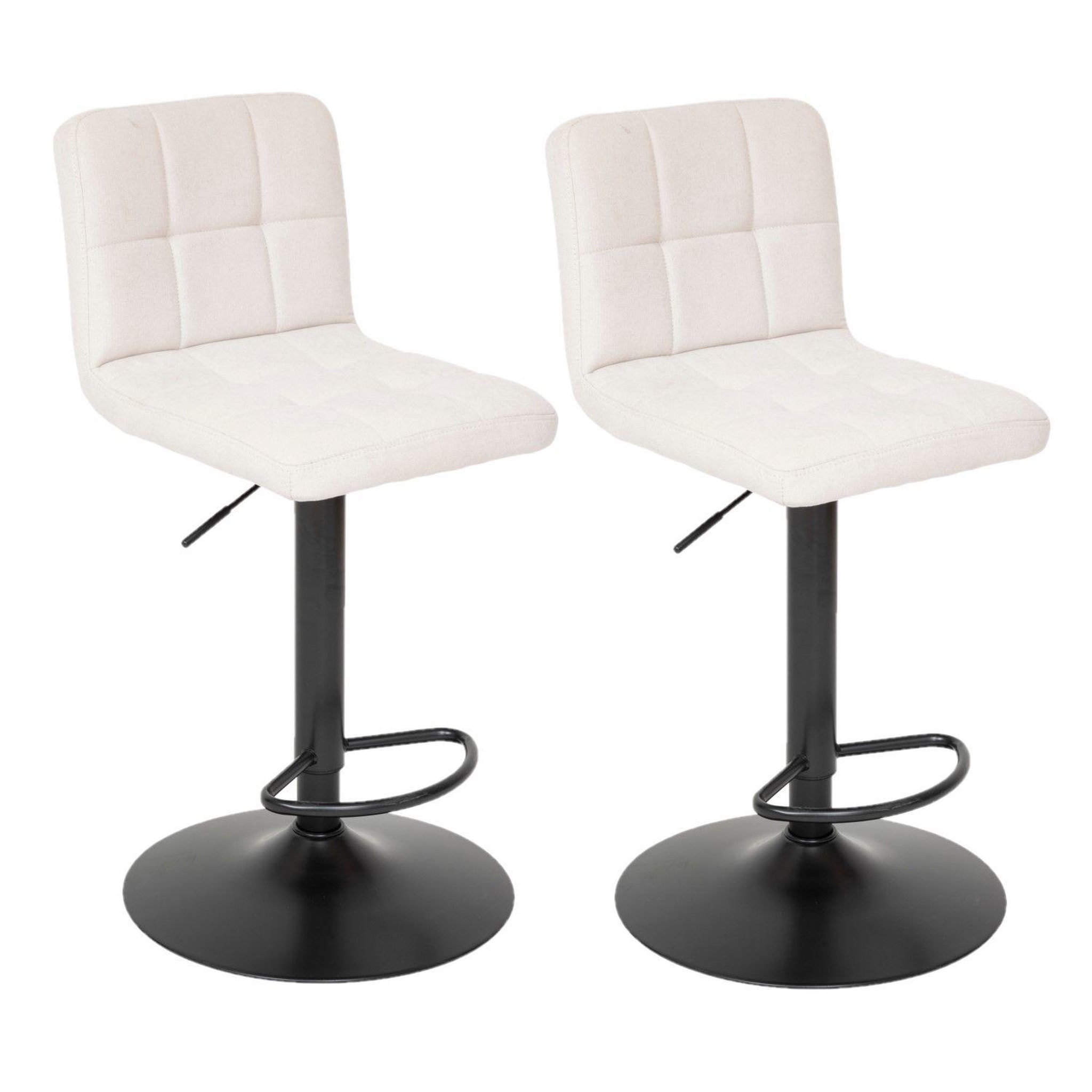 TOILINUX Lot de 2 chaises de bar en tissu delek. Coloris disponibles : Gris, Beige
