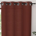 SOLEIL D'OCRE Rideau à oeillets pur coton PANAMA, par Soleil d'Ocre. Coloris disponibles : Rouge, Vert, Noir, Beige, Blanc, Orange, Marron, Bleu, Jaune, Gris