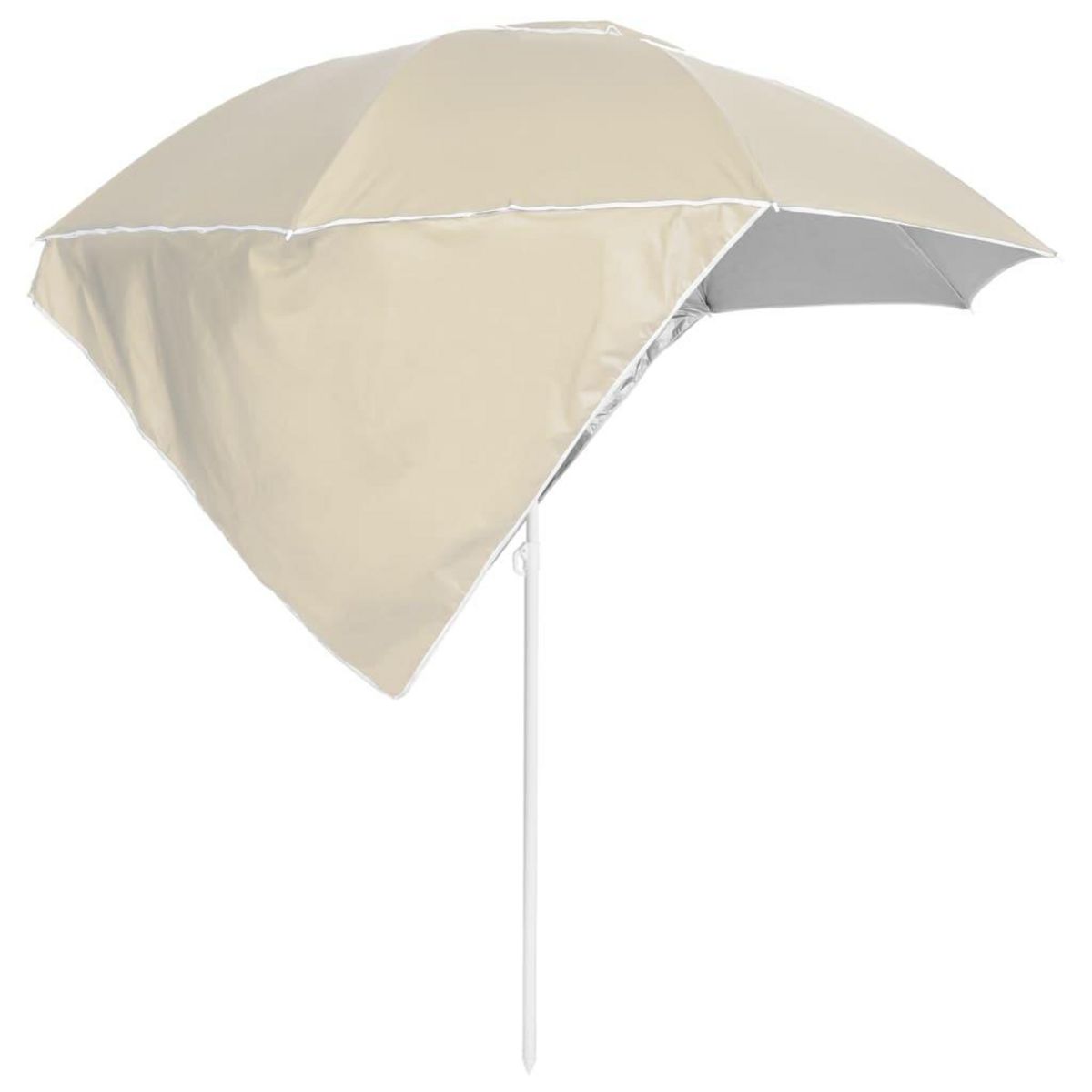 VIDAXL Parasol de plage avec parois laterales sable 215 cm